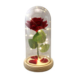 Eternal Red Rose In Glass Dome With Led Lights – Light Up Artificial Rose Décor – Romantic Gift For Women With Gift Box For Anniversary, Birthday, Valentine’S Day, Or Holiday Season