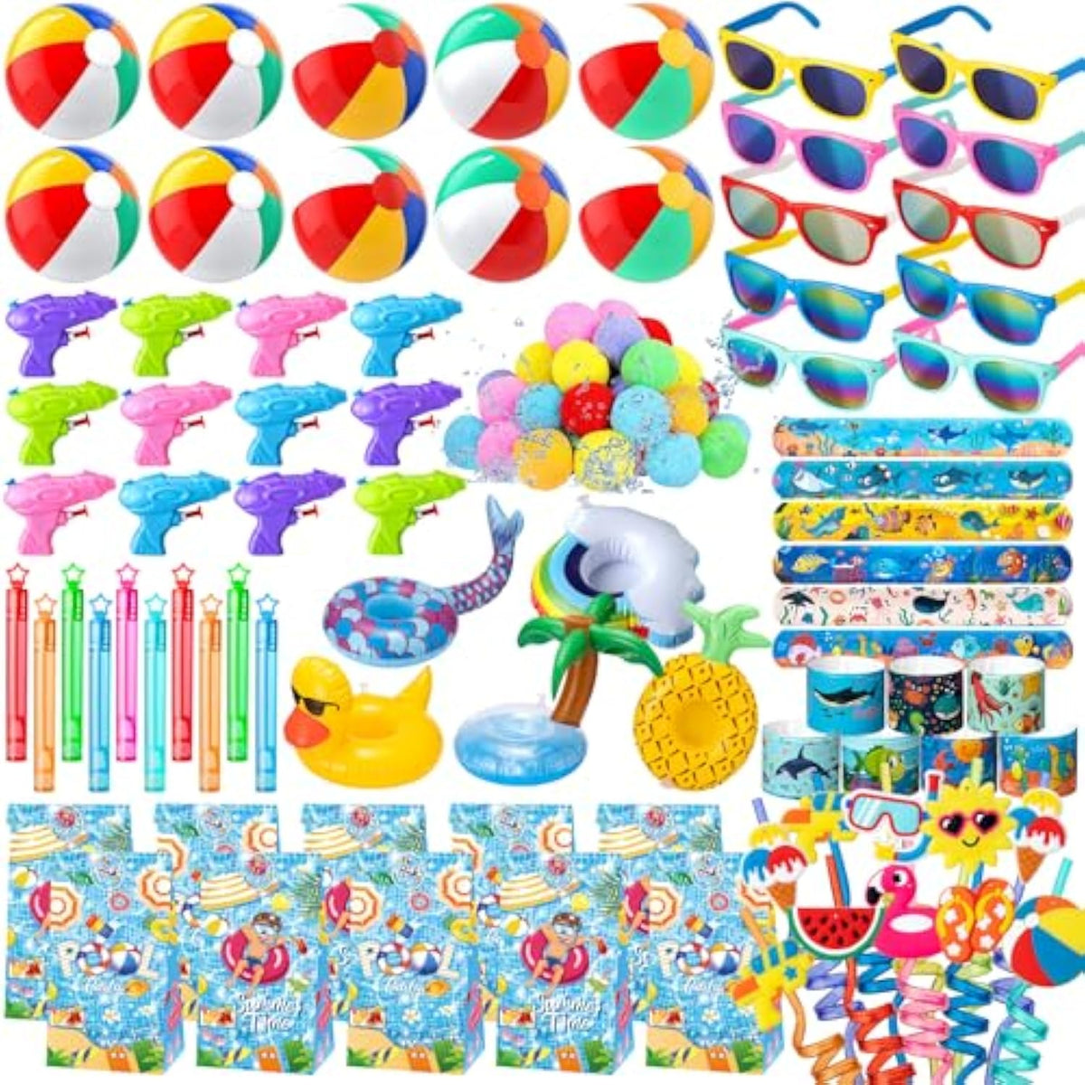 Pool Party Favors, 85 Pcs Beach Party Favors Party Bag Stuffers For Kids, And More For Summer Party Favors, Luau Party Favors, Birthday Party Supplies