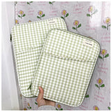 Gingham Puffy Laptop Sleeve 11-13 Inch Y2K Coquette Carrying Laptop Bag Fairycore Cover Pouch Sleeve Computer Liner Bag (11 Inch,Green)