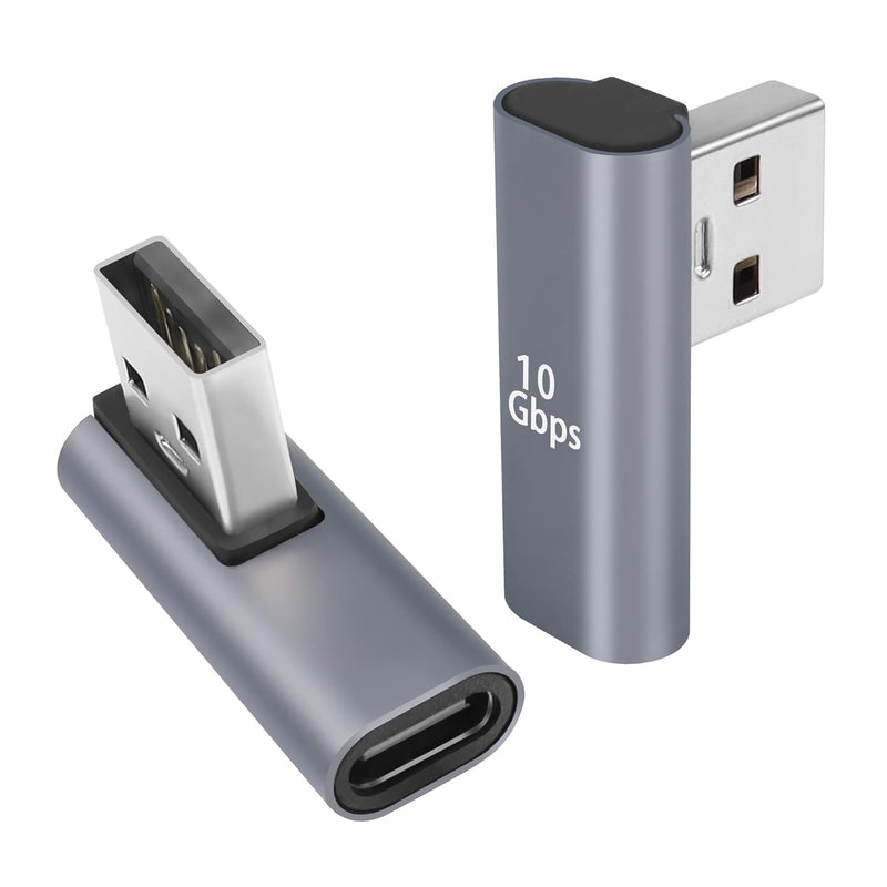 90° Angle Usb C To Usb Adapter 10Gbps Usb 3.1 Male To Usb C Female Left Angle