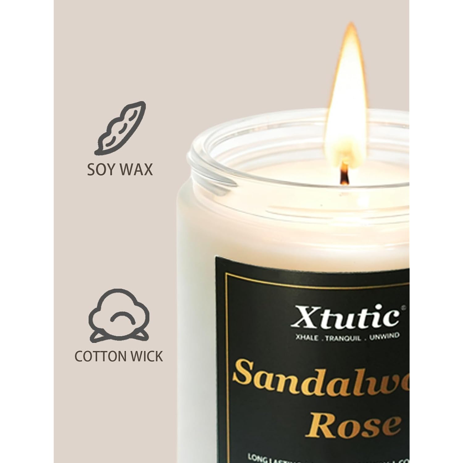 Scented Soy Candles, 7Oz In White Frosted Jar - 50-Hour Burn Time, Aromatherapy Candle For Home Decor, Cozy Gifts For Any Occasion,Ideal Gifts For Women(Sandalwood Rose)