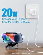 2-Pack 20W PD Fast Charger with 10FT Cable, Type-C Block for iPhone 14/13/12/11, iPad