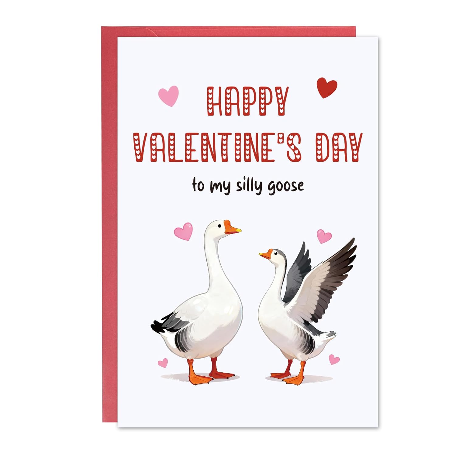 Valentines Day Cards For Him Or Her, Funny Valentines Days Card For Men, "Happy Valentine'S Day To My Silly Goose" Love Cards, Romantic Valentine'S Days Greeting Card, Valentine Gifts For Women