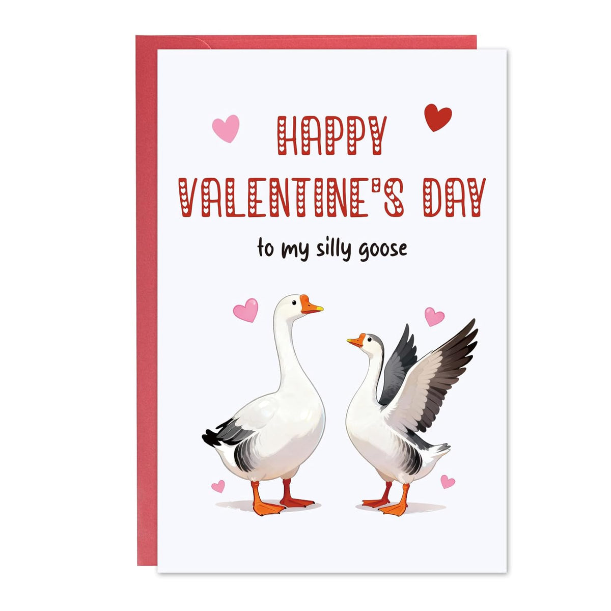 Valentines Day Cards For Him Or Her, Funny Valentines Days Card For Men, "Happy Valentine'S Day To My Silly Goose" Love Cards, Romantic Valentine'S Days Greeting Card, Valentine Gifts For Women