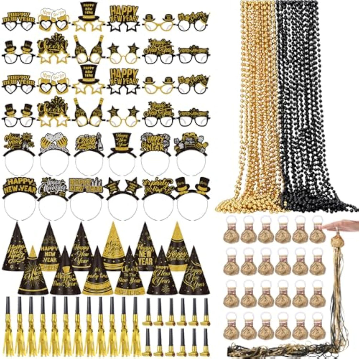 120pc 2026 New Year Party Set for 24 Hats, Props, Sunglasses & Streamers