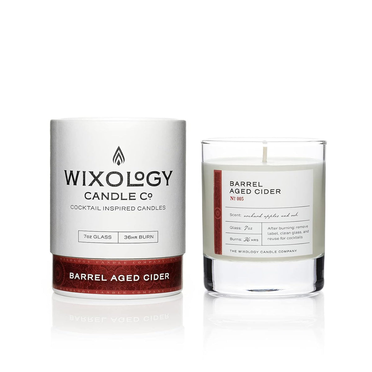 Wixology Cocktail Inspired Barrel Aged Cider Soy Candle - Apple Spices And Oak Scented Candle In Reusable Rocks Glass - Made In Kentucky