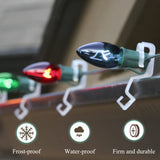 Christmas Light Clips Omni All-In-One Outdoor Gutter Shingles Clips 100 Pieces Holiday Hanger Hooks Compatible With C9 C7 For Roof, Roof Ridge Line, Fence (Transparent)