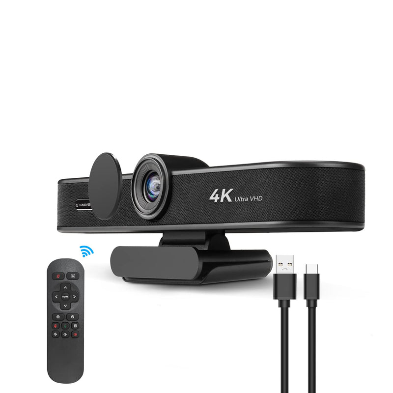 4K Webcam With Microphone And Speaker, 5X Digital Zoom Eptz Video Conference W