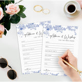 Advice And Wishes For The Mr And Mrs, Bridal Shower Games, Blue Floral Bridal Shower Cards-30 Guests, Wedding Shower Games, Something Blue Before I Do Decorations-Hlyxb02