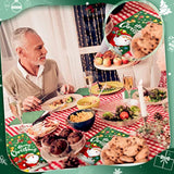 100 Pieces Christmas Paper Guest Napkins 3 Ply Merry Christmas Cocktail Napkins Disposable Xmas Bathroom Hand Towel Santa Gnome Christmas Tree Napkins For Party Supplies (Santa Claus)