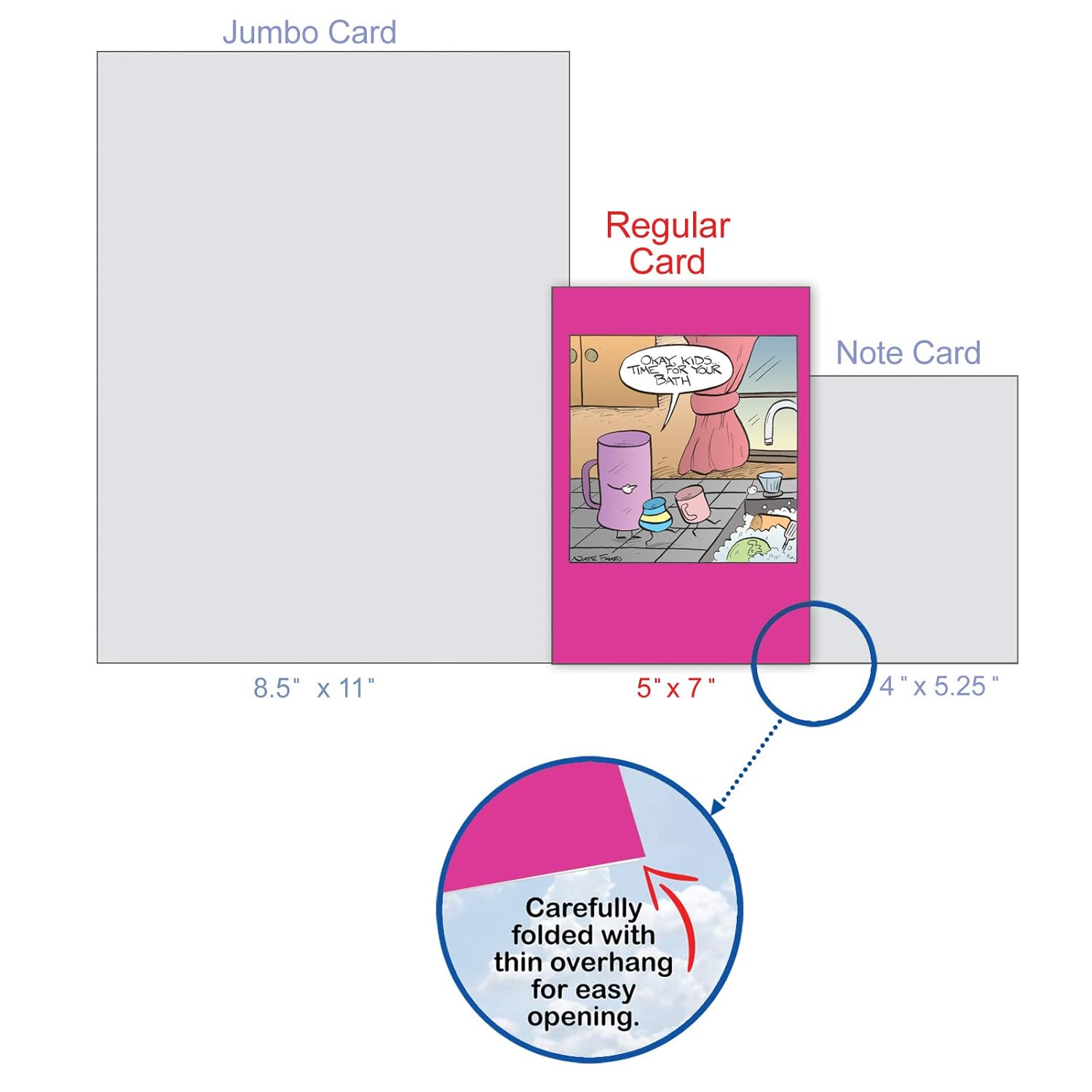 - Funny Mother'S Day Card With Envelope - Cartoon Greeting, Stationery Gift For Mom - Sink Bath C9228Mdg