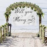 Will You Marry Me Tapestry Marry Me Sign Proposal Banner Wall Hanging Hand Lettering Engagement Decorations For Wedding Proposal Party Wall Backdrop Decor 59.1 X 51.2 Inch