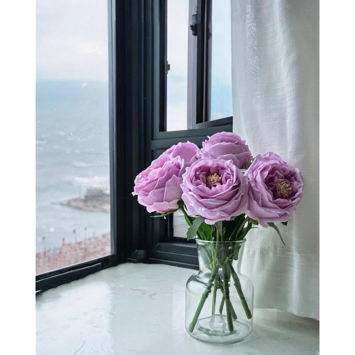 Fake Flowers In Vase Real Touch Faux Flowers In Vase Pink Roses Peonies Artificial Flowers Arrangements Table Centerpieces For Dining Room Home Decoration