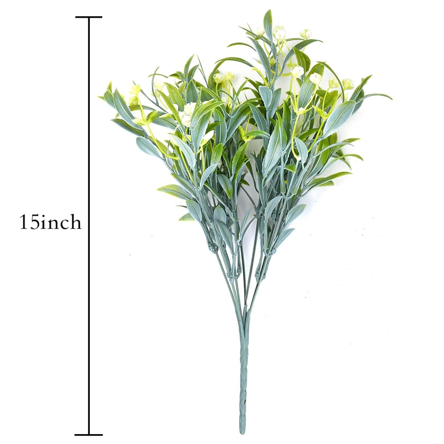 Artificial Flowers For Outdoor 8Pcs Plastic Flower Plants Fake Flowers Uv Resistant Faux Flowers (White)