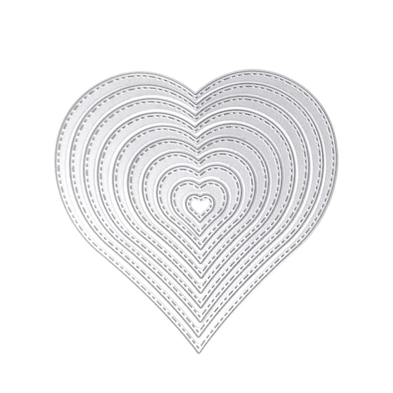 10Pcs Set Metal Heart Dies Stencils Cutting Diy Scrapbooking Embossing