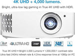 UHD38x 4K Gaming Projector, 4000 Lumens, 240Hz, 4.2ms, HDR10, Low Lag