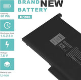 60Wh F3YGT Replacement Laptop Battery for Dell Latitude 7280 7290 7380 7390 7480 7490 DM3WC