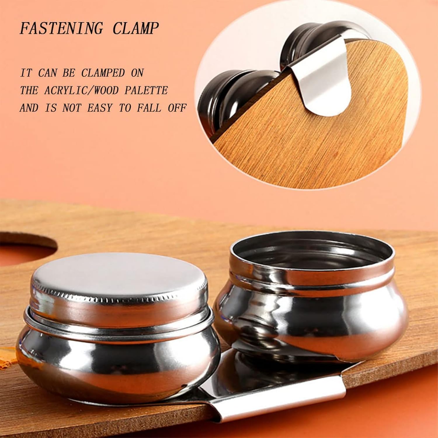 1 Set Stainless Steel Art Oil Pot With Lid Leak Proof Drum Shape Oil Pot For Artists, Students, Drawing Enthusiasts Painting