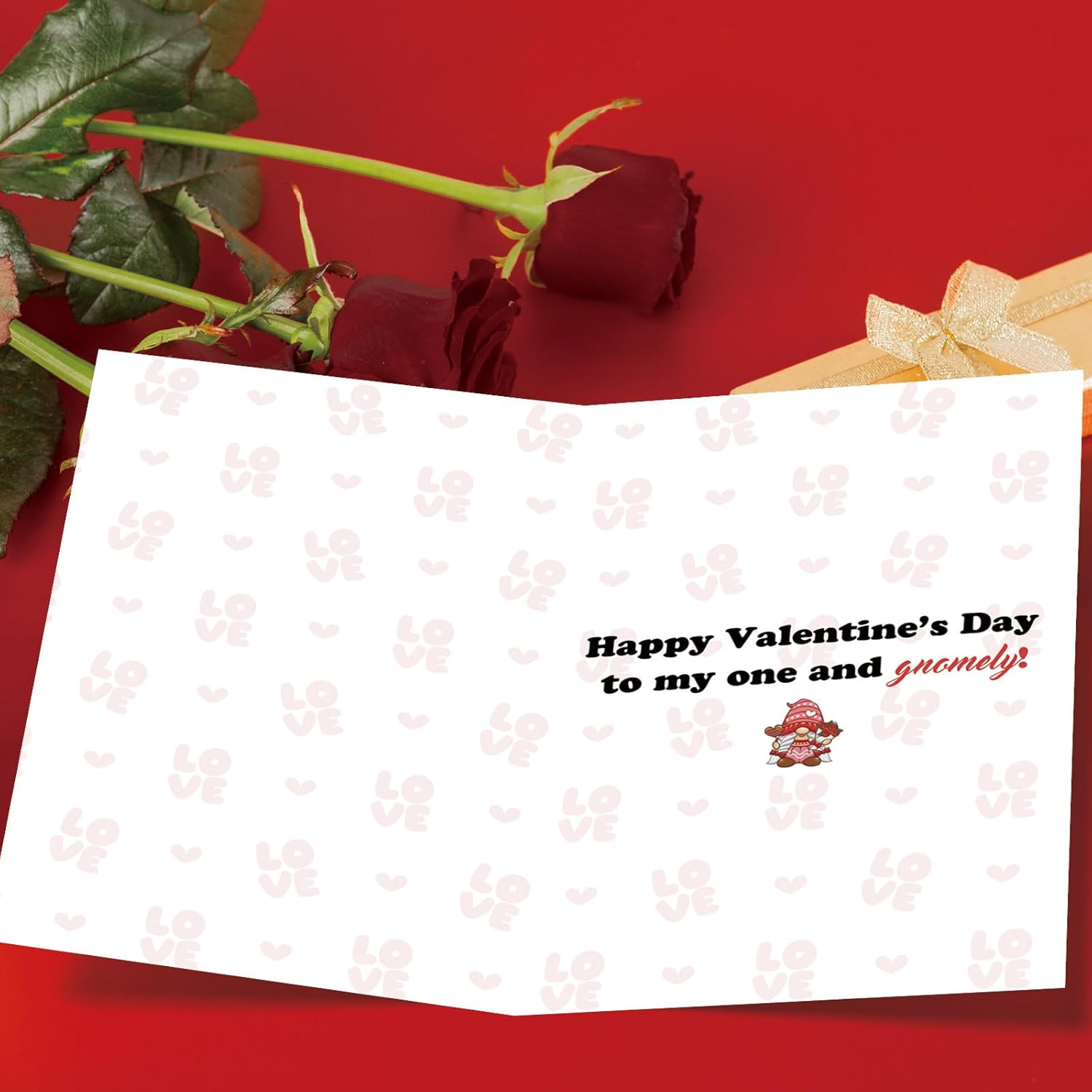 Funny Gnome Valentines Day Card For Husband, Wife, Boyfriend Or Girlfriend – Cute Pun Valentine Gift For Him Her