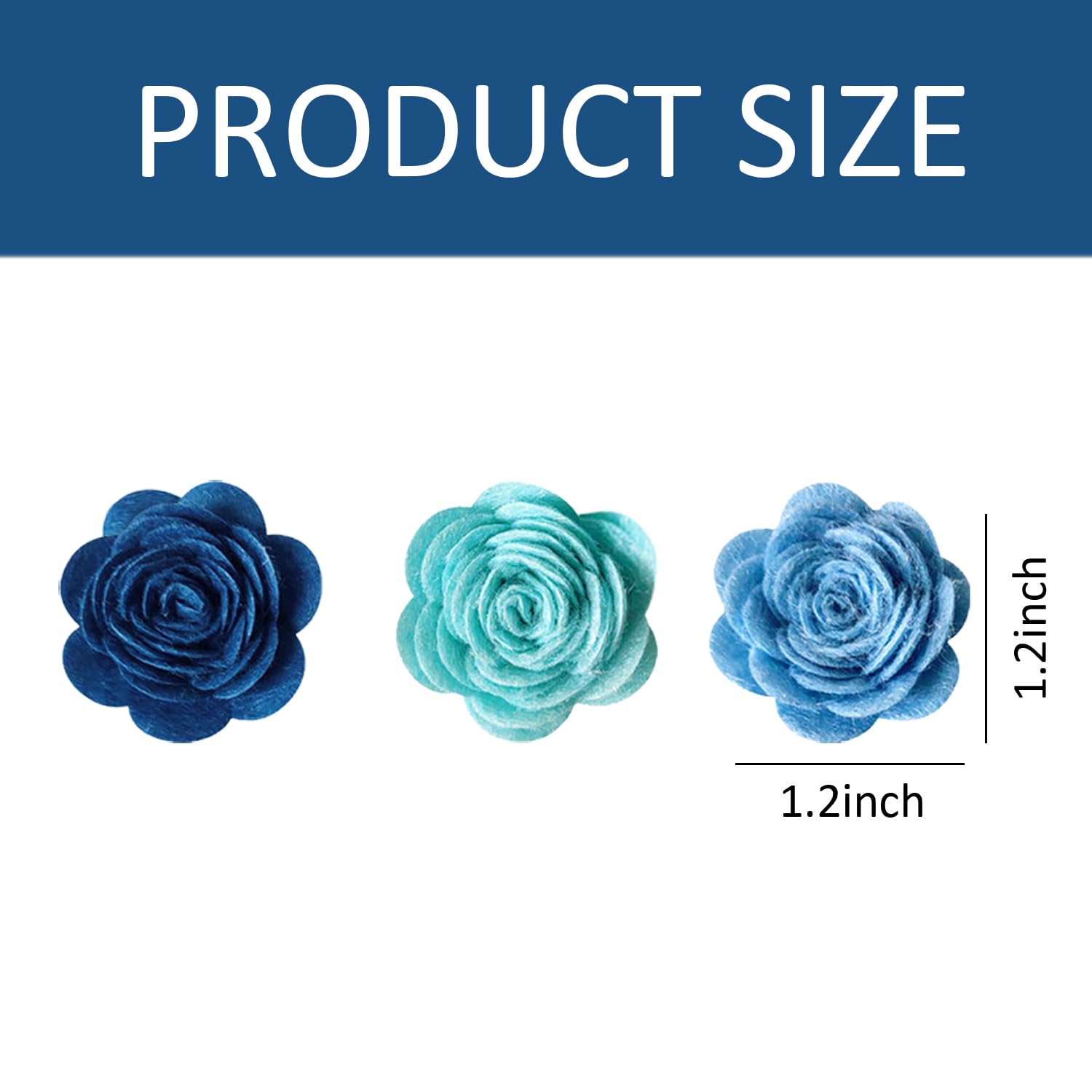 24Pcs Felt Fabric Flowers Embellishments For Crafts, 1.2 Inch Nonwoven Appliques Ornament With 30 Stickers For Diy Wedding Bride Cards, Gift Wrapping, Sewing, Scrapbook, Photo Frame Album Decoration