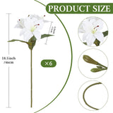 6 Pcs White Lily Flowers Artificial 18Heads Fake Lillies 18” Artificial White Flowers Easter Lilies For Home Decor Indoor Wedding Party Graves Arrangement