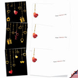 - 10 Boxed Valentine Note Cards With Envelopes - Loving, Heartfelt Assorted Greeting Cards For Valentine'S Day (4 X 5.12 Inch) - Hanging Hearts M5653Vdg-B1X10