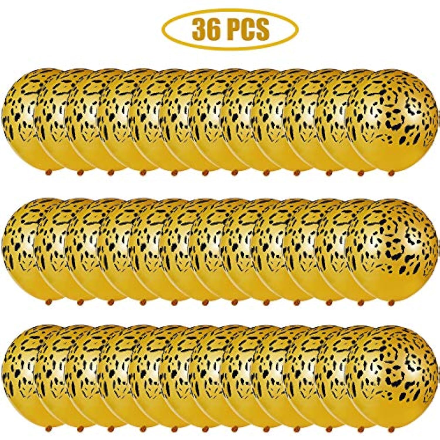 36 Pcs Cheetah Balloons Leopard Print Balloons Spots Latex Leopard Jungle Animal Decorations For Cheetah Zoo Theme Birthday Party Supplies