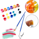 180 Pcs Mini Acrylic Paint Set,15 Pack Acrylic Paint Strips With 30 Pcs Paint Brushes And 15 Pcs Palettes,12 Colors Kids Paint Set Container Strips Storage For Painting Artistic Crafts