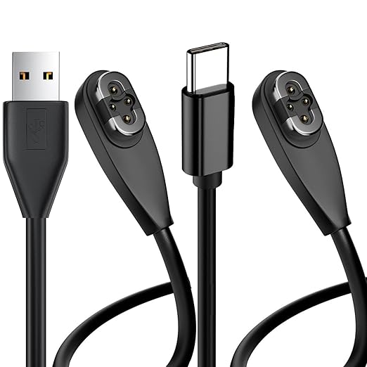 2 Pack 3.3FT Magnetic Charging Cable for Shokz OpenSwim Pro S710 Type C 4 Pin Black