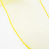 Sheer Organza Wired Ribbon 2.5" X 50Yards Yellow For Wedding Chair Bow Flora Bouquet Gift Wrapping Christmas Tree Home Decor Wreath