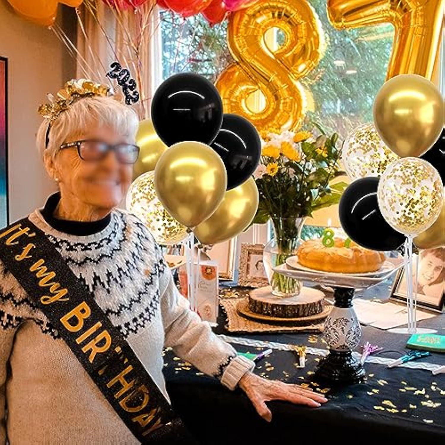 4 Set Black Gold Balloon Centerpieces For Table,Balloon Stand Kit For Black Gold Party Decor 40Th 50Th 60Th 70Th Birthday Decorations Halloween Anniversary Graduation Decorations 2025