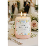 Hand-Poured Soy Candle – 22Oz (623G), Clean-Burning, Long-Lasting Candle With Cotton Wick, Reusable Glass Jar – 4 Variations Available (Kendal Rose, Pink Grapefruit)