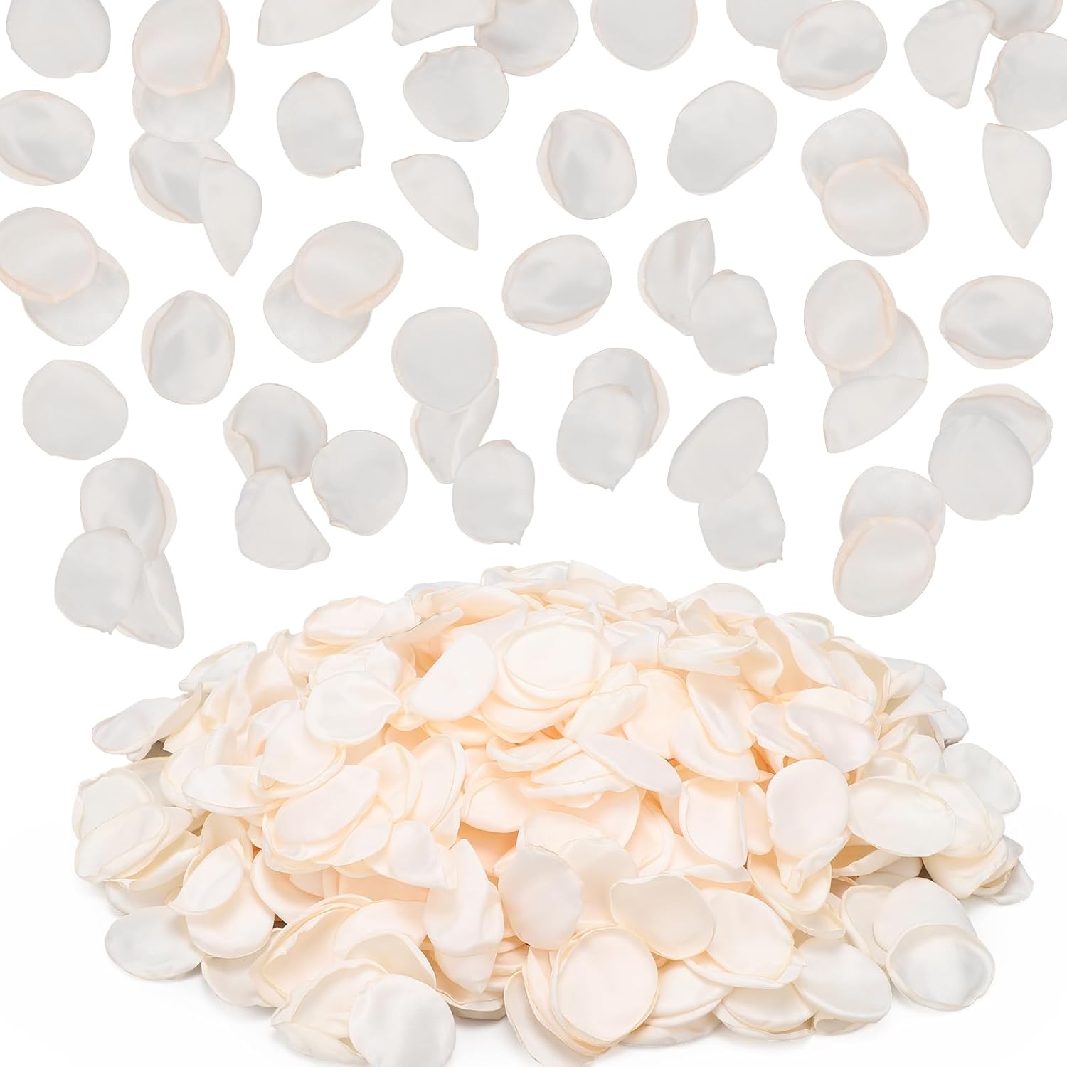 Ivory Rose Petals, 600 Pcs Silk Flower Petals For Wedding Decorations, Artificial Petals For Table Centerpieces Party Bridal Showers Birthday Wedding Ceremony Decor