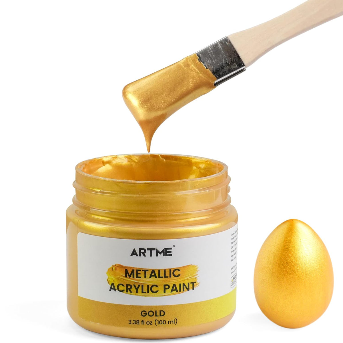 Acrylic Paint Metallic Gold, 100Ml Gold Leaf Paint For Art Painting, Hand-Crafts, Non-Toxic, Non-Fading Gold Paints Ideal For Canvas, Wood, Fabric, Ceramic, Stone Craft Supplies