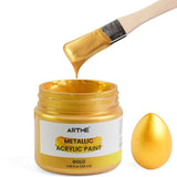 Acrylic Paint Metallic Gold, 100Ml Gold Leaf Paint For Art Painting, Hand-Crafts, Non-Toxic, Non-Fading Gold Paints Ideal For Canvas, Wood, Fabric, Ceramic, Stone Craft Supplies