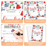 Birthday Invitations, 4"X6" Berry First Strawberry And Blueberry Birthday Party Invitations With Envelopes For Baby Girl 1St Birthday Party Decorations Supplies(20 Pieces)-C05