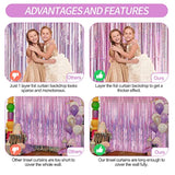 3 Pack 3.3 X 9.9 Ft Pink Foil Fringe Backdrop Curtain, Streamer Backdrop Curtains, Streamers Birthday Party Decorations, Tinsel Curtain For Parties, Galentines Decor, Preppy, Photo Booth