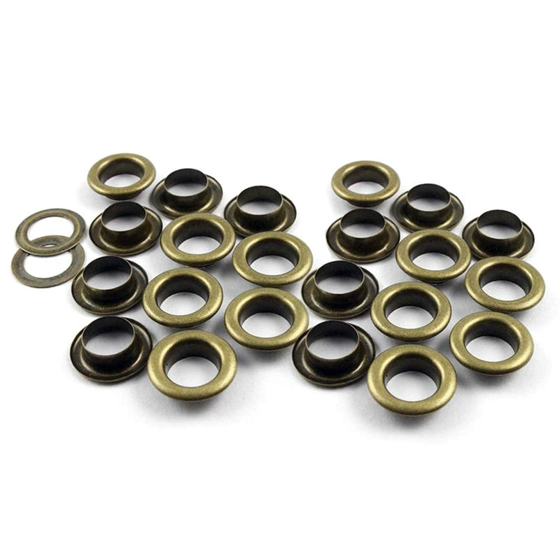 1/4" Hole Size 100 Sets Antique Brass Bronze Metal Grommets Eyelets With Washe