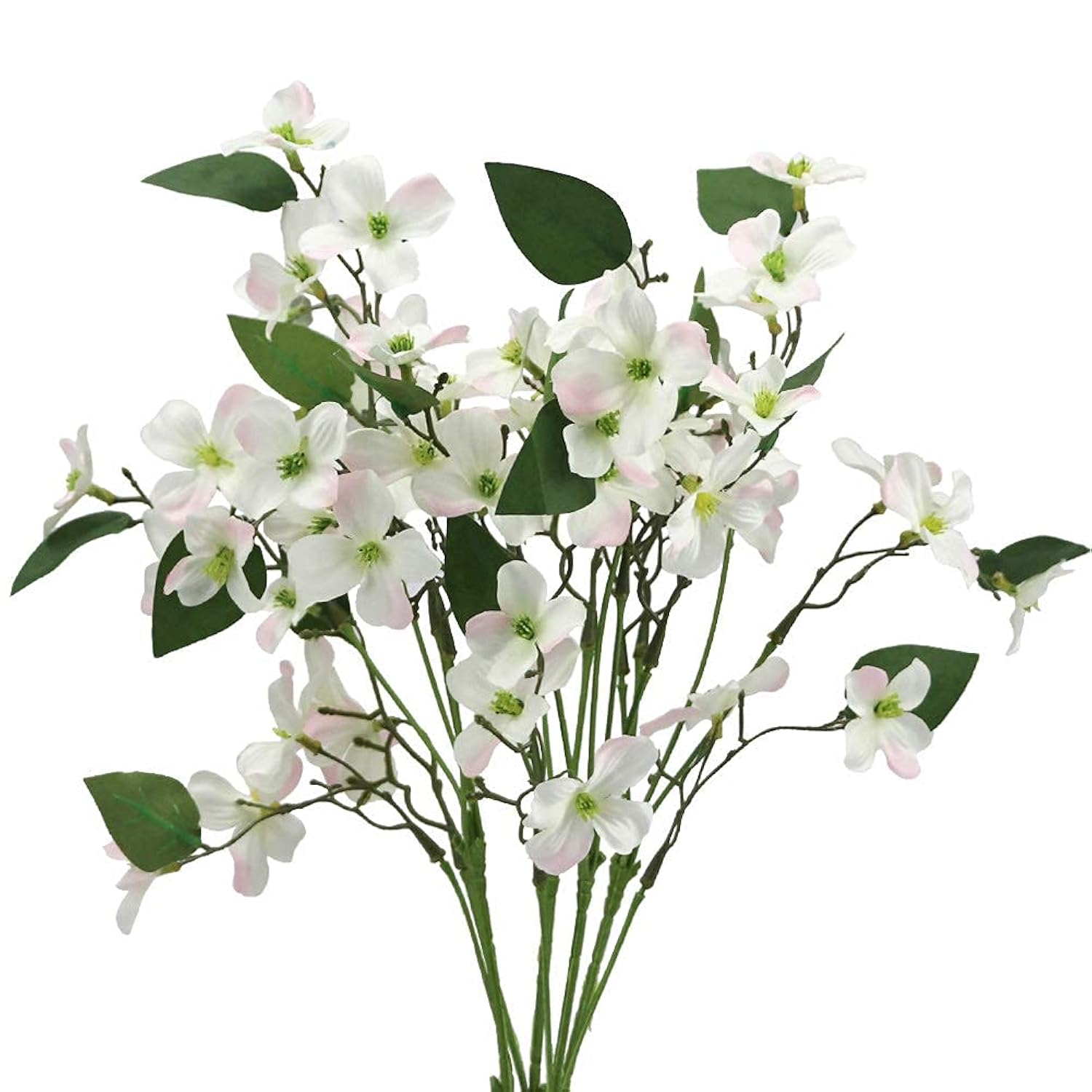 4 Pcs Dogwood Flowers Floral Arrangements Artificial Silk Bouquet White For Home Wedding Bridal Bouquet Kitchen Table Vase Decoration