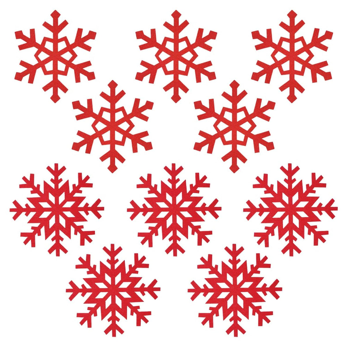 10Pcs Red Snowflake Felt Coasters Set Christmas Drink Coasters Cup Mat For Christmas Winter Party Decoration