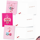 - 10 Assorted Valentine'S Day Note Cards (4 X 5.12 Inch) - Boxed Valentine Cards, Bulk Set With Envelopes - Owl You Need Is Love M5665Vdg-B1X10