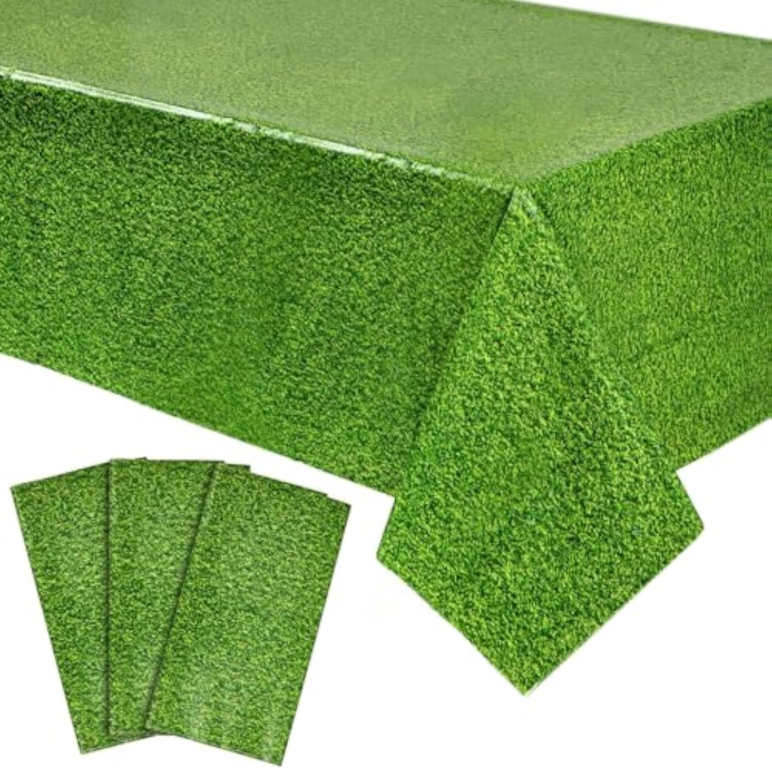 Plastic Grass Tablecloth - Durable Cover For Golf Birthday Decorations - Wide Coverage For Golf Party Table Decoration - Easy-Clean Sports-Themed Tablecloths - 54 X 108 In - Pack Of 3