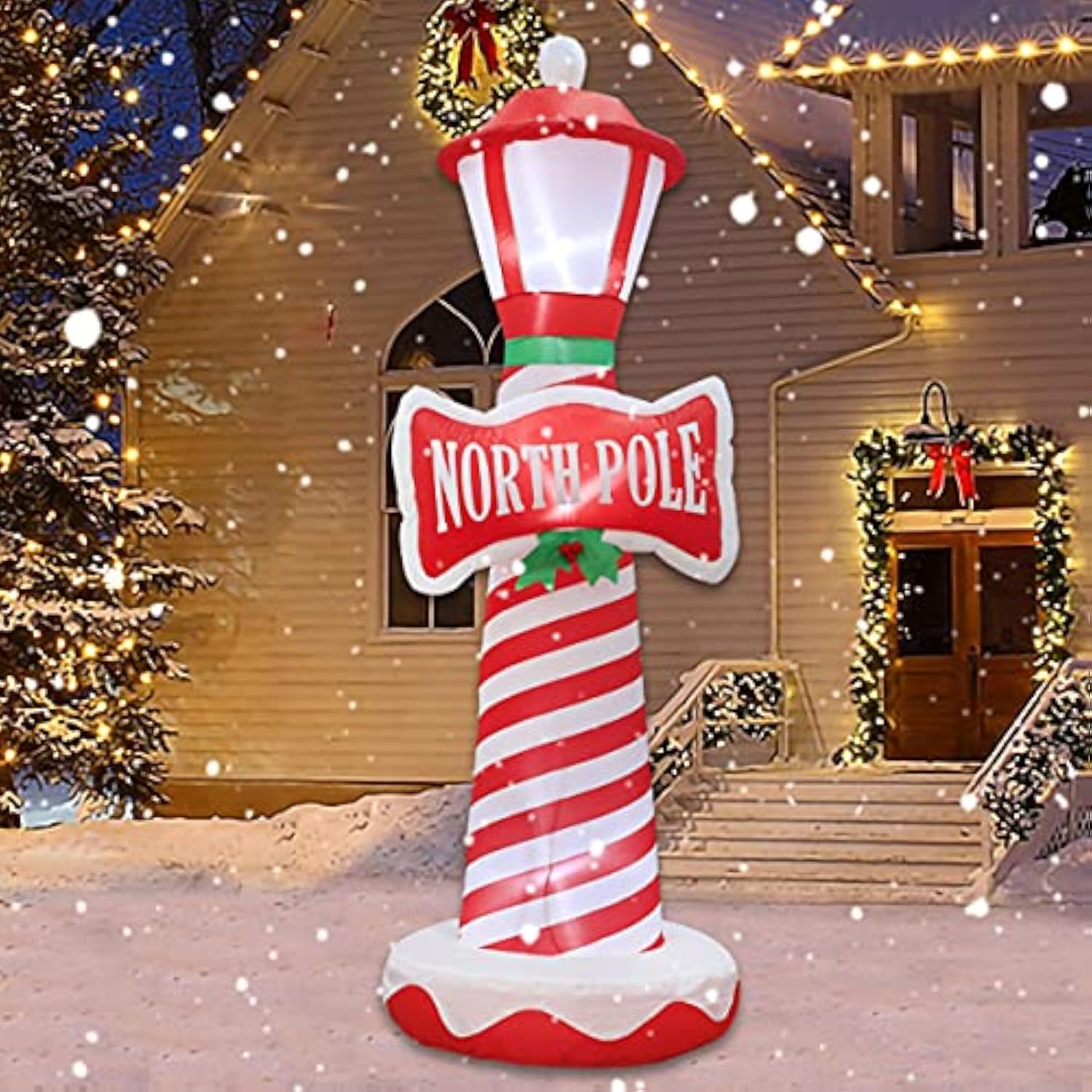 Inflatable Christmas Decorations Inflatable Lighthouse Xmas Blow Up Decor For Yard Lawn Home With Led Christmas Lights