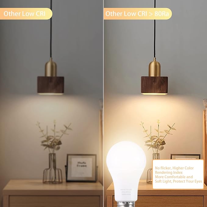 A19 LED Light Bulb 9W 60W Equivalent 800LM Remote Control Dimmable E26 Warm to Cool White