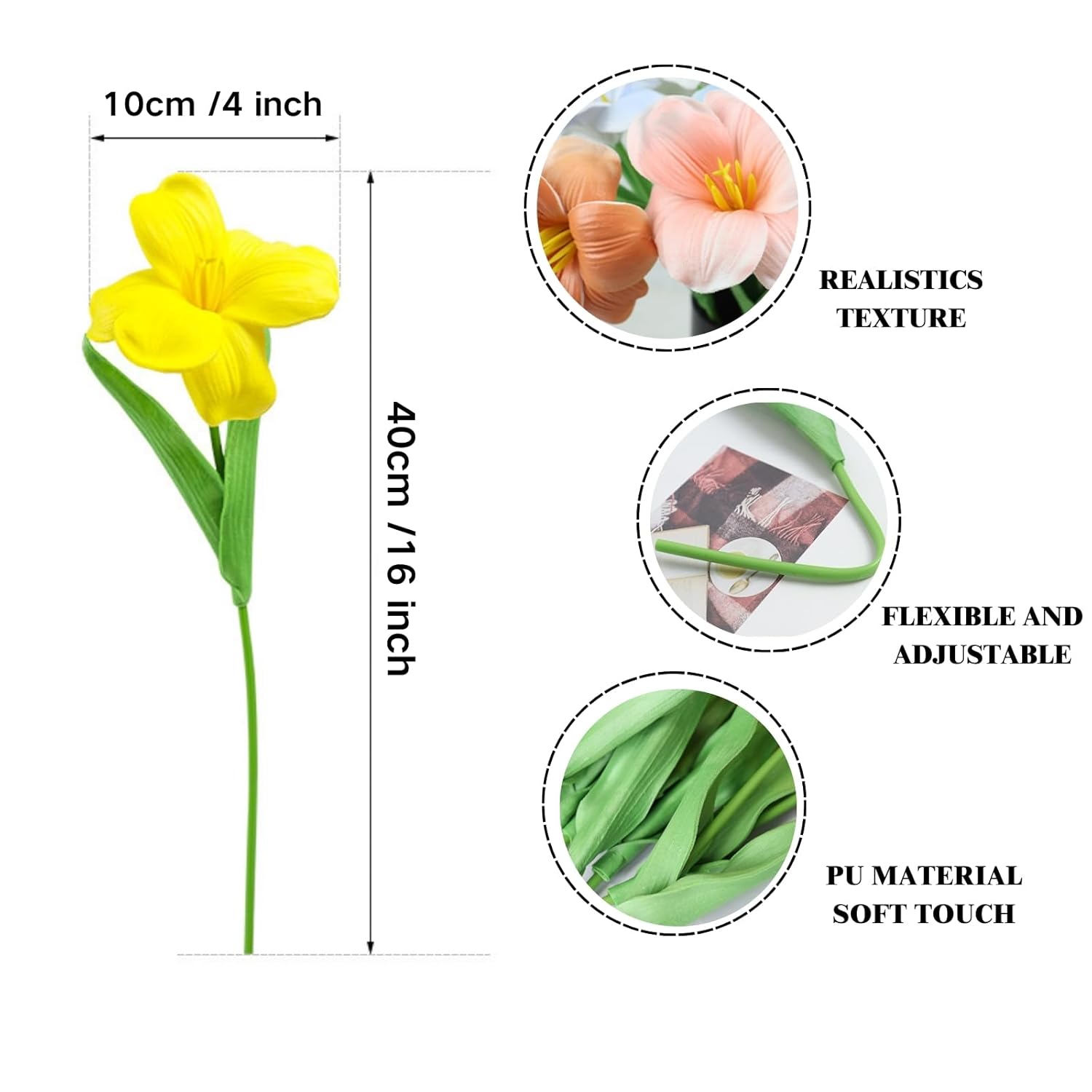 12Pcs 16" Fully Bloomed Tulip Artificial Flowers Bouquet Fake Faux Flowers For Spring Summer Home Table Centerpieces Decor Party Wedding Mother'S Day Easter Gifts Decorations (Monet Garden)