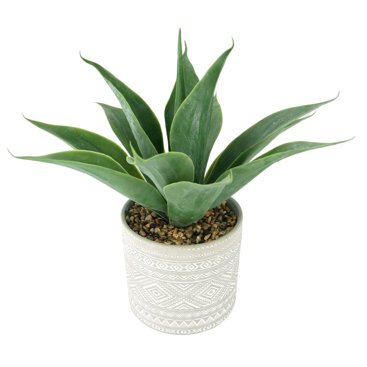 Artificial Potted Plants, 13.8" Artificial Succulent Fake Aloe, Large Faux Aloe Plant In Pot For Home Office Room Badroom Garden Decor (Grey)