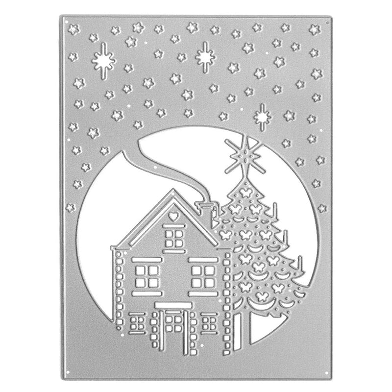 Cutting Dies Metal, Christmas Die Cut Metal, Snow House Background Dec