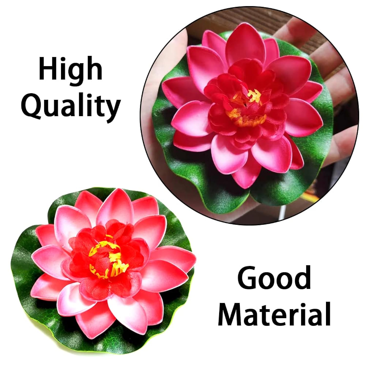 8 Pcs Realistic Lily Artificial Water Floating Foam Lotus Flowers Floating Pond Decor For Pond Pool Aquarium Water Decoration