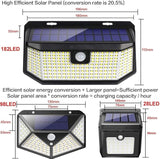 2 Pack 182 LED Solar Motion Sensor Lights 2500LM IP65 Waterproof Outdoor Security Lights
