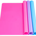 Silicone Mat For Resin Molds, 3 Pcs Silicone Mats For Epoxy Resin, Uv Resin, Play Dough Mat, Clay Mat, Nonstick Silicone Sheets Pads For Diy Arts And Crafts, Pink & Purple & Blue, 15.7”X 11.7”